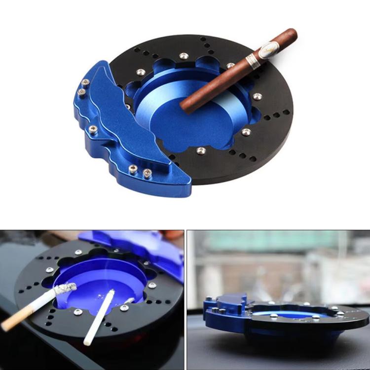 Car All-Aluminum Brake Disc Ashtray, Size: Rotating(Blue Black Edge) - Ashtrays by buy2fix | Online Shopping UK | buy2fix