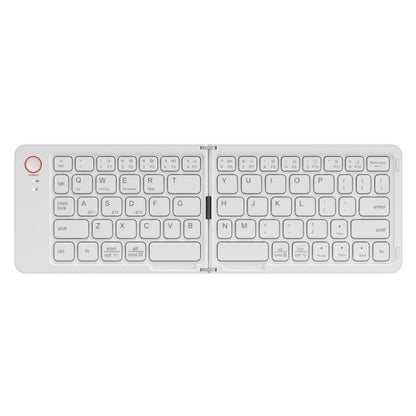 B023 Two Folding Portable Mini Wireless Bluetooth Keyboard Cell Phone Laptop Notebook Office Keyboard(White) - Mini Keyboard by buy2fix | Online Shopping UK | buy2fix