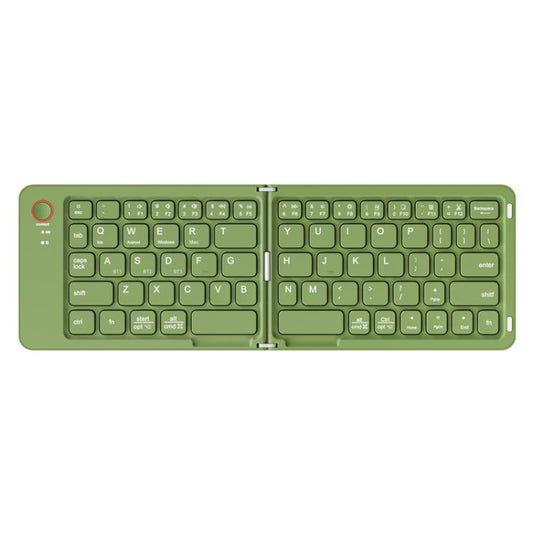 B023 Two Folding Portable Mini Wireless Bluetooth Keyboard Cell Phone Laptop Notebook Office Keyboard(Green) - Mini Keyboard by buy2fix | Online Shopping UK | buy2fix