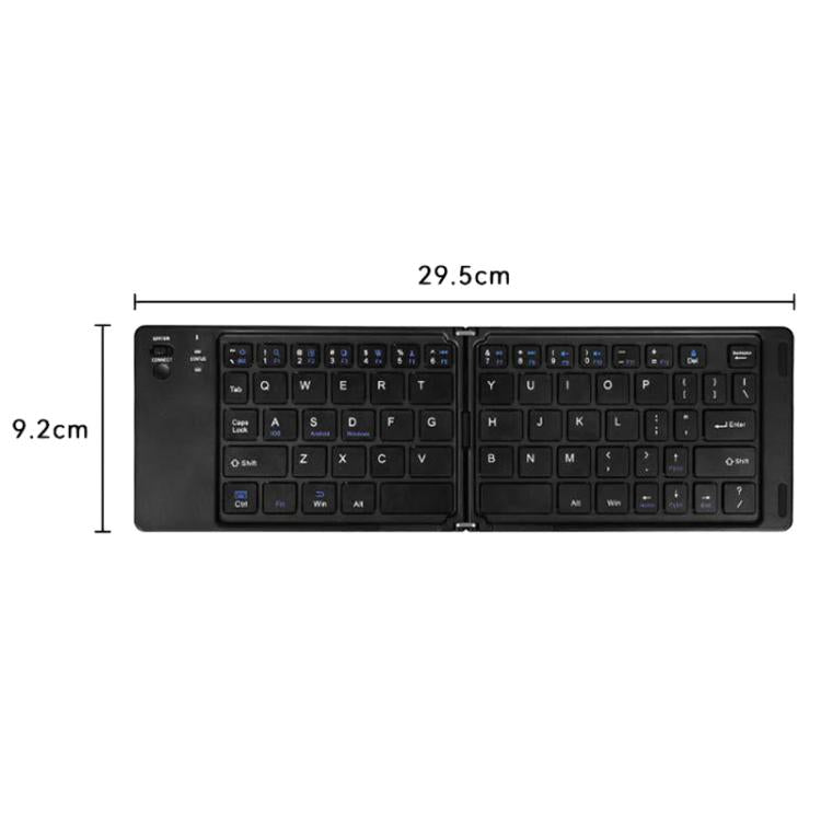 B023 Two Folding Portable Mini Wireless Bluetooth Keyboard Cell Phone Laptop Notebook Office Keyboard(White) - Mini Keyboard by buy2fix | Online Shopping UK | buy2fix