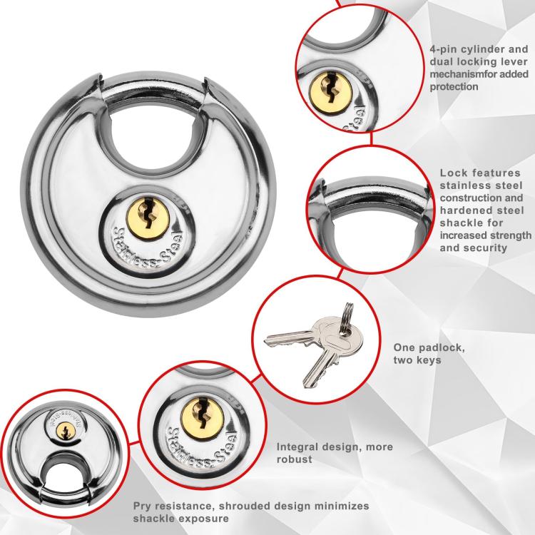 Coupler Gooseneck Hitch Trailer Lock For Heavy Trailer Transporter RV, Color: Silver + Combination Lock - Towing Bars by buy2fix | Online Shopping UK | buy2fix