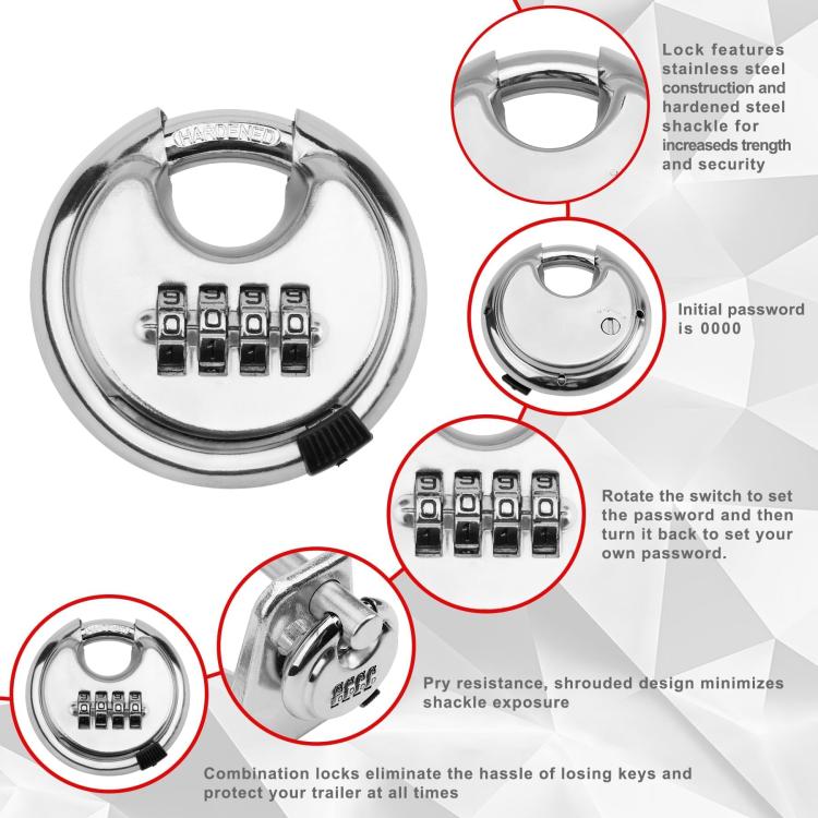 Coupler Gooseneck Hitch Trailer Lock For Heavy Trailer Transporter RV, Color: Silver Without Lock - Towing Bars by buy2fix | Online Shopping UK | buy2fix