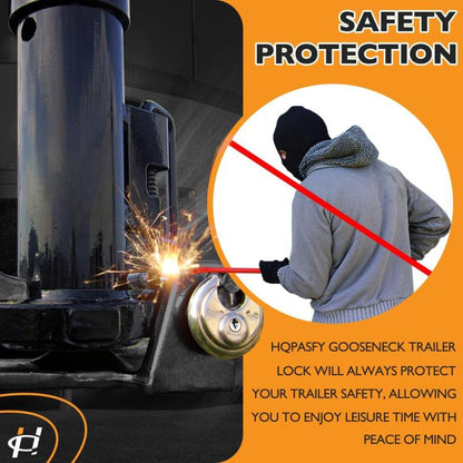 Coupler Gooseneck Hitch Trailer Lock For Heavy Trailer Transporter RV, Color: Silver + Combination Lock - Towing Bars by buy2fix | Online Shopping UK | buy2fix