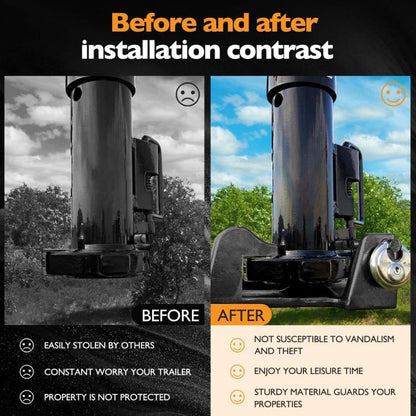 Coupler Gooseneck Hitch Trailer Lock For Heavy Trailer Transporter RV, Color: Black + Combination Lock - Towing Bars by buy2fix | Online Shopping UK | buy2fix