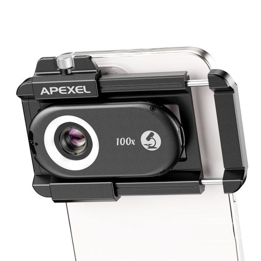 APEXEL APL-MS100 100X Portable Cell Phone Microscope With LED Lights - Telescope & Microscope by APEXEL | Online Shopping UK | buy2fix