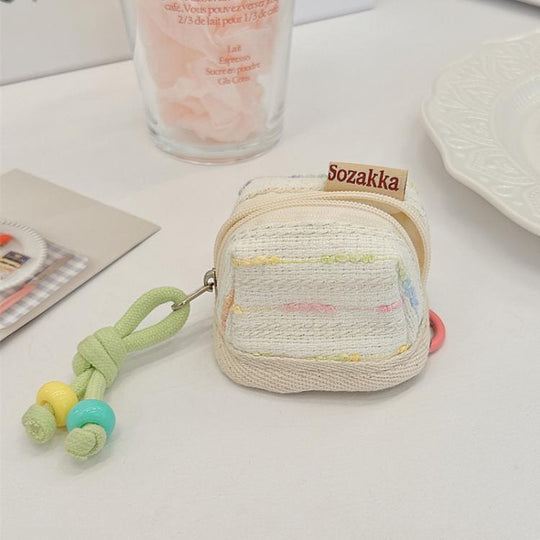 Sozakka Wireless Bluetooth Earphone Protective Case Cute Portable Storage Soft Cloth Case(Beige)