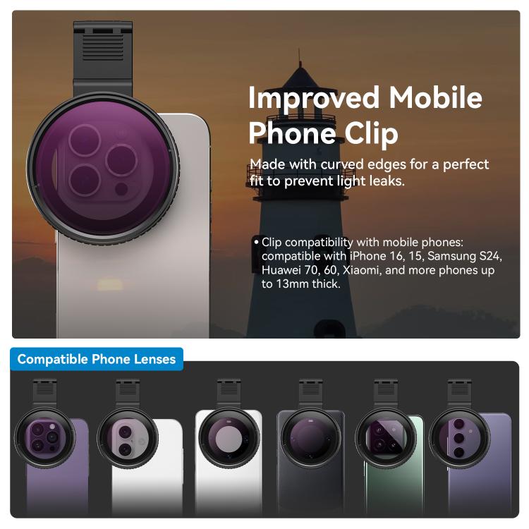 APEXEL APL-67CPL 67mm Cell Phone Photo Filter Adjustable Light Reducing Lens - Others Lens by APEXEL | Online Shopping UK | buy2fix