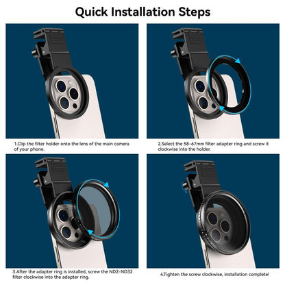 APEXEL APL-67CPL 67mm Cell Phone Photo Filter Adjustable Light Reducing Lens - Others Lens by APEXEL | Online Shopping UK | buy2fix