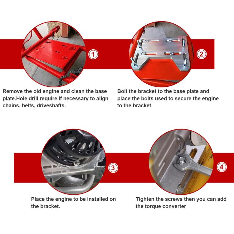 Motor Engine Mount Adapter DB30 Aluminum Bracket for Predator 212cc(Black) - Engine Fittings by buy2fix | Online Shopping UK | buy2fix