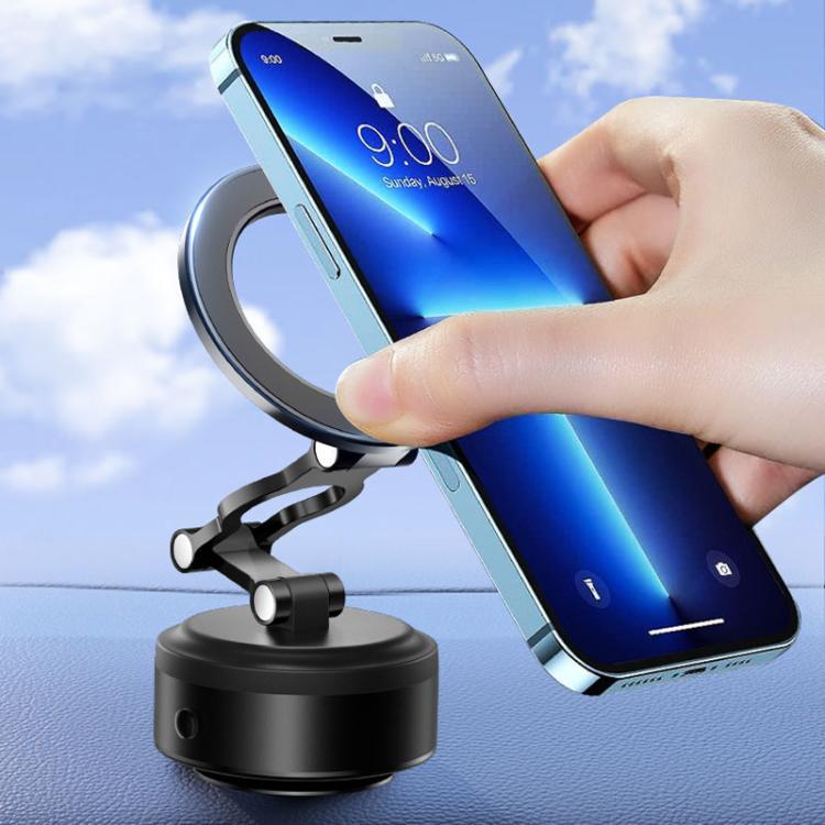 D23-2 Vehicle Vacuum Adsorption Mobile Phone Holder Folding Magnetic Dashboard Navigation Holder(Silver) - Universal Car Holders by buy2fix | Online Shopping UK | buy2fix