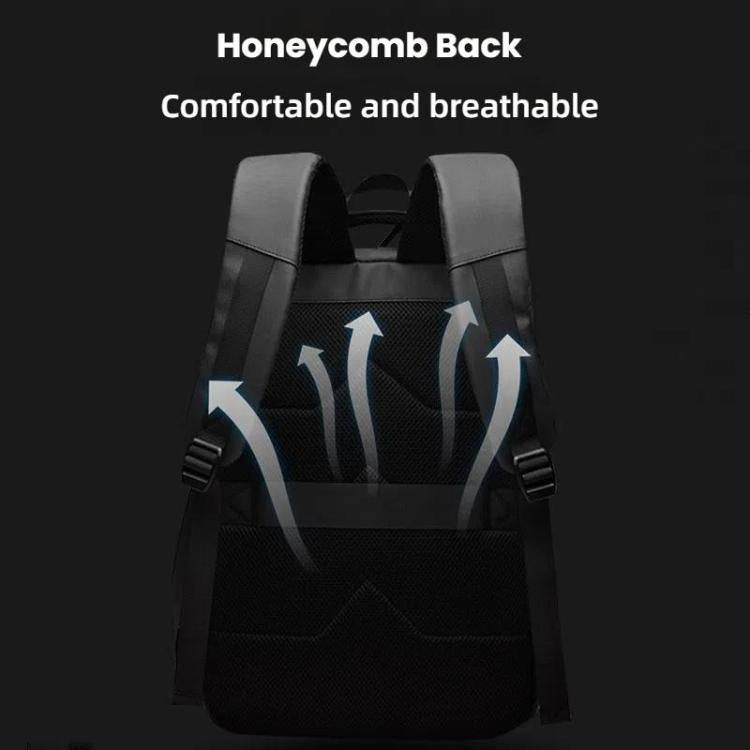 WEPOEWR Men 14-inch Laptop Backpack Waterproof Large Capacity Business Commuter backpack(Gray) - Backpack by WEPOEWR | Online Shopping UK | buy2fix