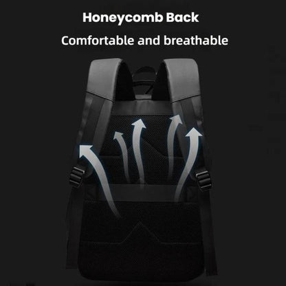 WEPOEWR Men 14-inch Laptop Backpack Waterproof Large Capacity Business Commuter backpack(Black) - Backpack by WEPOEWR | Online Shopping UK | buy2fix