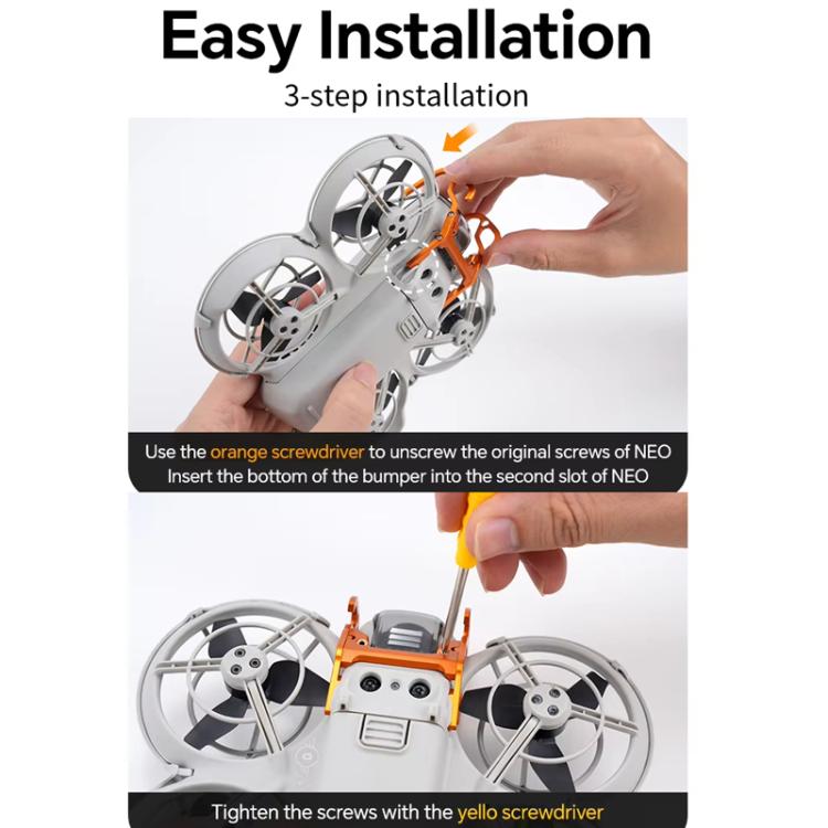 For DJI Neo RCSTQ Aluminum Alloy Crash Bar Convenient Quick Release Protective Stand(Orange) - Other by RCSTQ | Online Shopping UK | buy2fix