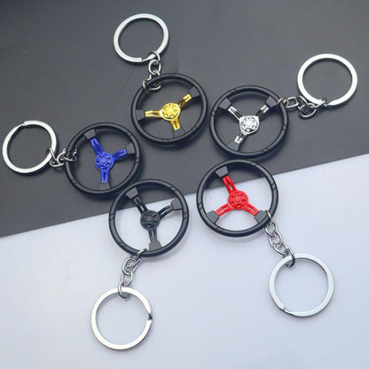 Car Steering Wheel Keychain Removable Key Pendant(Blue) - Key Rings by buy2fix | Online Shopping UK | buy2fix