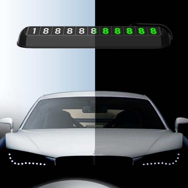Car Temporary Parking License Plate Luminous Hidden Parking Phone Number Plate(White) - Parking Card by buy2fix | Online Shopping UK | buy2fix