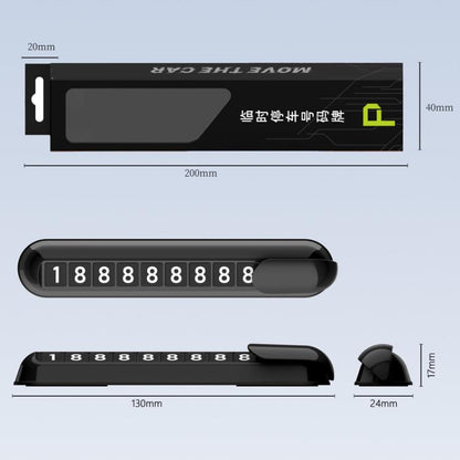 Car Temporary Parking License Plate Luminous Hidden Parking Phone Number Plate(Black) - Parking Card by buy2fix | Online Shopping UK | buy2fix