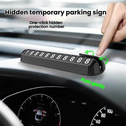 Car Temporary Parking License Plate Luminous Hidden Parking Phone Number Plate(Black) - Parking Card by buy2fix | Online Shopping UK | buy2fix