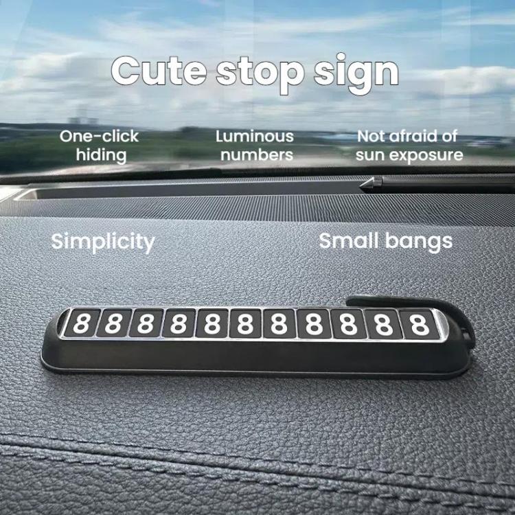 Car Temporary Parking License Plate Luminous Hidden Parking Phone Number Plate(Black) - Parking Card by buy2fix | Online Shopping UK | buy2fix