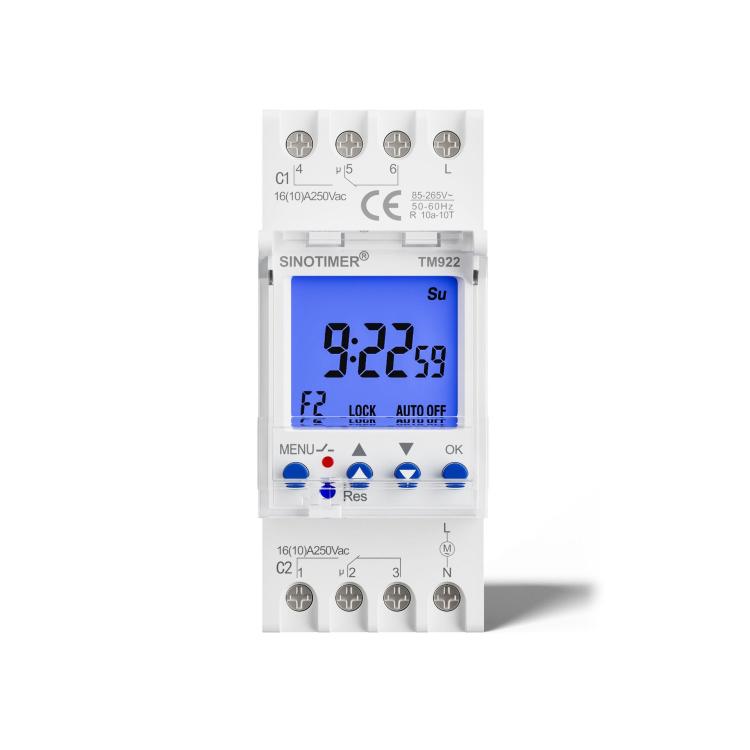 SINOTIMER  TM922-K 85-265V 16A 2-Way Dual-Channel Second Control 7-Day Timing Switch Module DIN Mounted Timer - Switch by SINOTIMER | Online Shopping UK | buy2fix