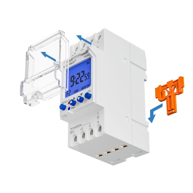 SINOTIMER  TM922-K 85-265V 16A 2-Way Dual-Channel Second Control 7-Day Timing Switch Module DIN Mounted Timer - Switch by SINOTIMER | Online Shopping UK | buy2fix