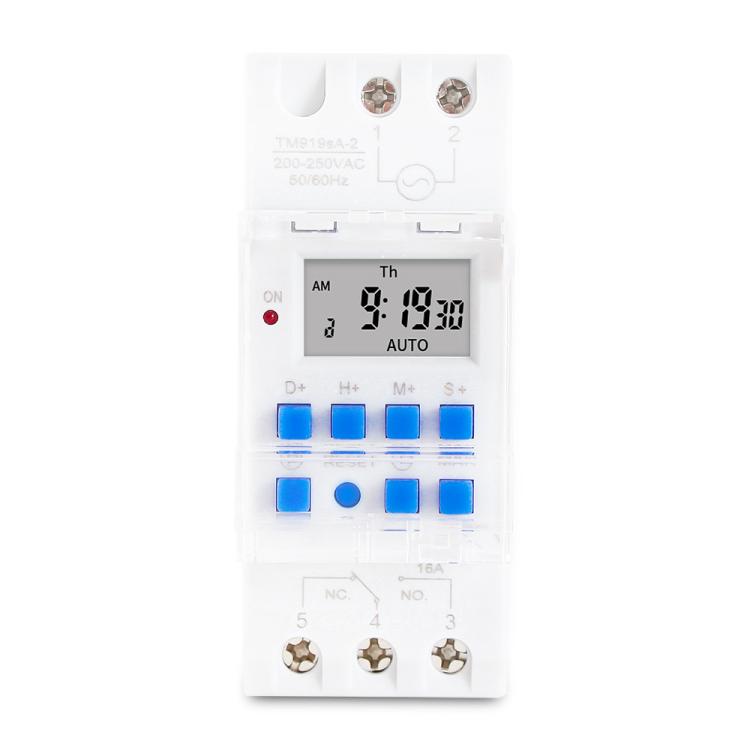 SINOTIMER TM919sA-1 110VAC 16A  1 Second Interval Programmable Digital Timer Switch 7 Days Auto ON OFF Din Rail Mounted - Switch by SINOTIMER | Online Shopping UK | buy2fix