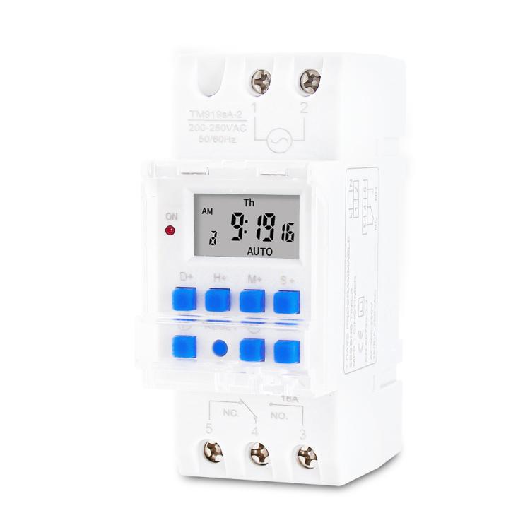 SINOTIMER TM919sA-2 220VAC 16A  1 Second Interval Programmable Digital Timer Switch 7 Days Auto ON OFF Din Rail Mounted - Switch by SINOTIMER | Online Shopping UK | buy2fix