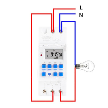 SINOTIMER TM919sA-2 220VAC 16A  1 Second Interval Programmable Digital Timer Switch 7 Days Auto ON OFF Din Rail Mounted - Switch by SINOTIMER | Online Shopping UK | buy2fix
