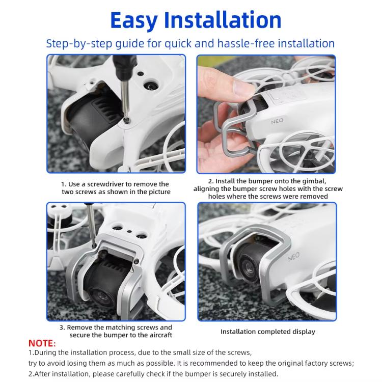 For DJI Neo BRDRC Metal Bumper Crash Bar Drone Gimbal Lens Protection Bracket Accessories(Silver) - Mount & Holder by BRDRC | Online Shopping UK | buy2fix