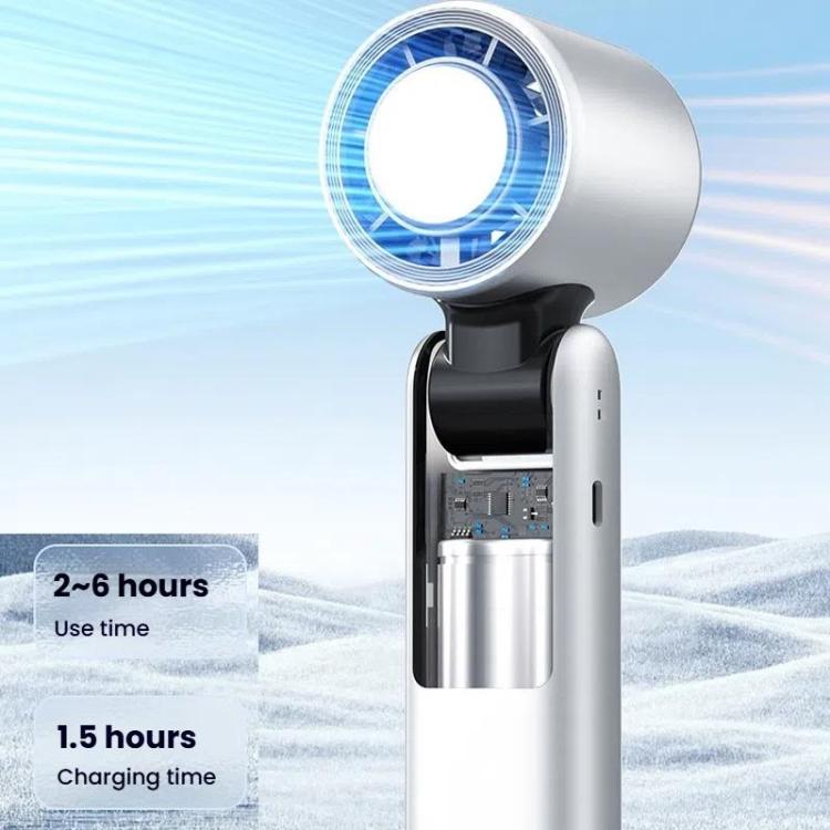 100-gear High Speed Handheld Fan Mini USB Rechargeable Foldable Portable Turbo Small Fan With Cooling(Black) - Electric Fans by buy2fix | Online Shopping UK | buy2fix