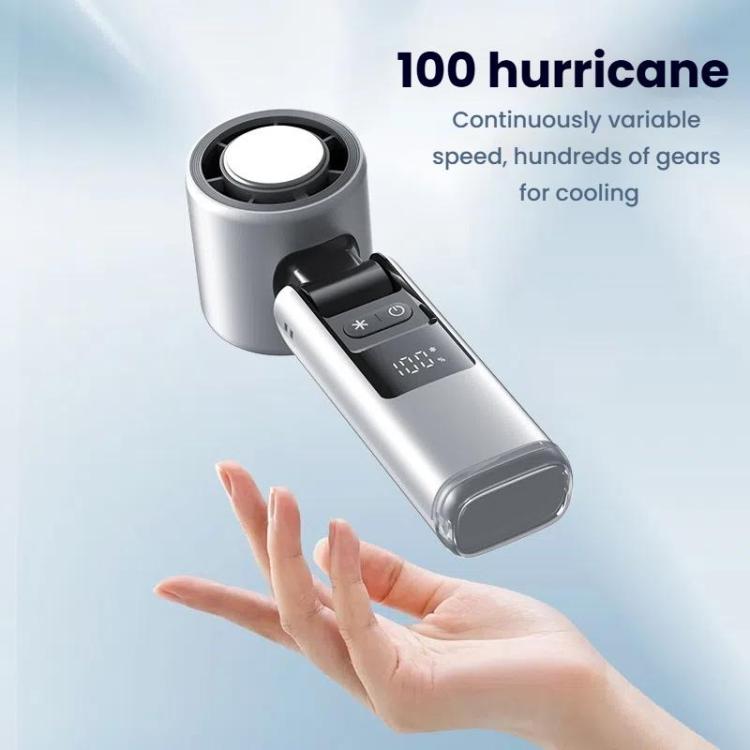 100-gear High Speed Handheld Fan Mini USB Rechargeable Foldable Portable Turbo Small Fan With Cooling(Black) - Electric Fans by buy2fix | Online Shopping UK | buy2fix