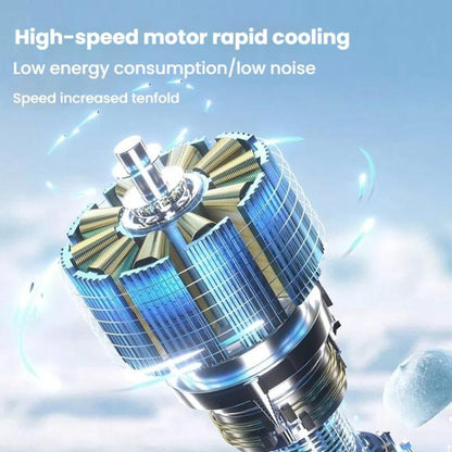 100-gear High Speed Handheld Fan Mini USB Rechargeable Foldable Portable Turbo Small Fan With Cooling(Black) - Electric Fans by buy2fix | Online Shopping UK | buy2fix