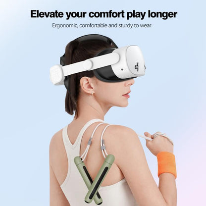 For Meta Quest 3S VR Headset Elite Head Strap Adjustable Comfort Decompression Headband(Gray White) - VR Accessories by buy2fix | Online Shopping UK | buy2fix