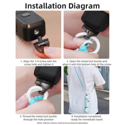 BRDRC Camera Strap Crossbody Lanyard With 1/4 inch Screw Anti-loss Rope Accessory(Pink White Knot) - Camera Strap by BRDRC | Online Shopping UK | buy2fix