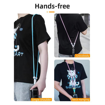 BRDRC Camera Strap Crossbody Lanyard With 1/4 inch Screw Anti-loss Rope Accessory(Light Blue White Knot) - Camera Strap by BRDRC | Online Shopping UK | buy2fix