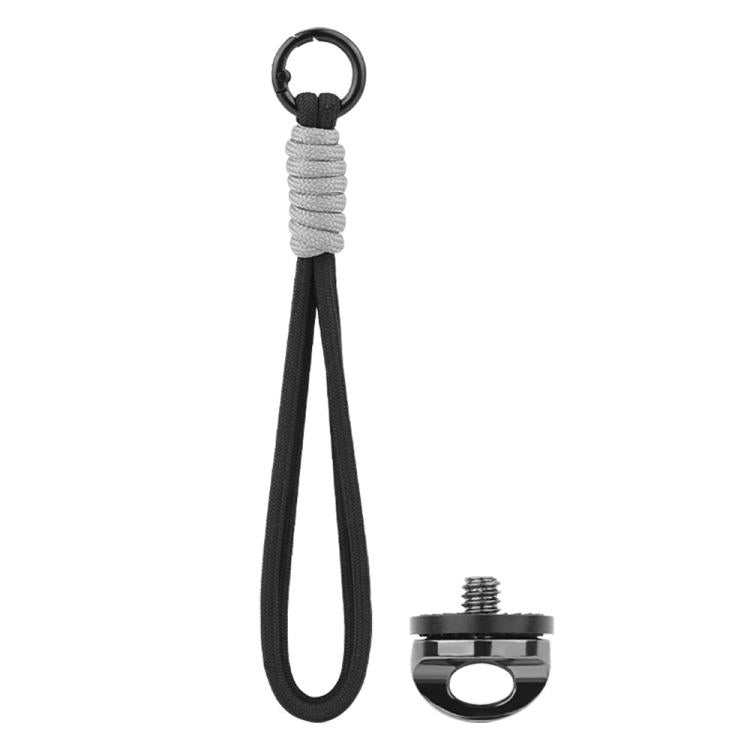 BRDRC Sports Camera Hand Lanyard With 1/4 inch Screw Loss Prevention Lanyard Wrist Strap Accessories(Black Rope Gray Knot) - Camera Strap by BRDRC | Online Shopping UK | buy2fix