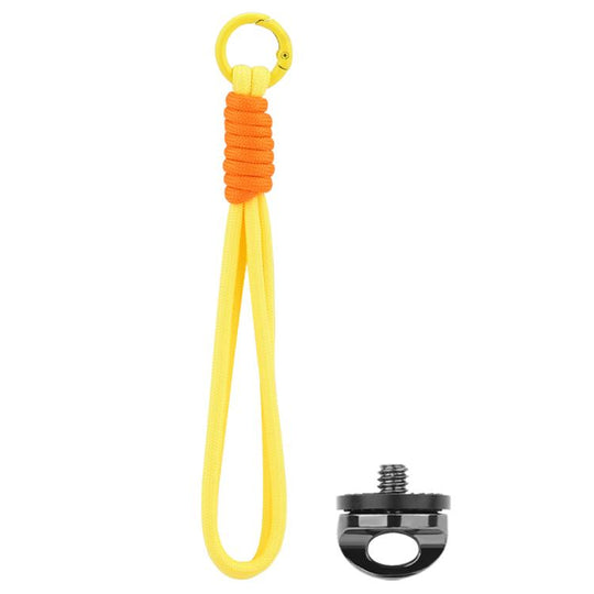 BRDRC Sports Camera Hand Lanyard With 1/4 inch Screw Loss Prevention Lanyard Wrist Strap Accessories(Yellow Rope Orange Knot)