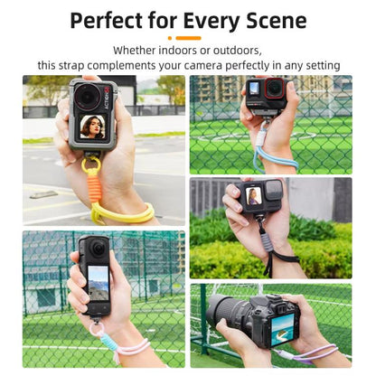 BRDRC Sports Camera Hand Lanyard With 1/4 inch Screw Loss Prevention Lanyard Wrist Strap Accessories(Purple Rope White Knot) - Camera Strap by BRDRC | Online Shopping UK | buy2fix