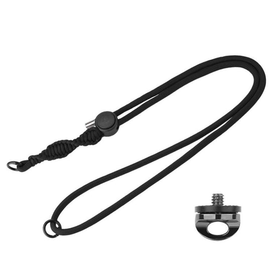 BRDRC Sport Camera Lanyard With 1/4 Inch Screw Anti-Lost Crossbody Lanyard(Black Rope Gray Knot)