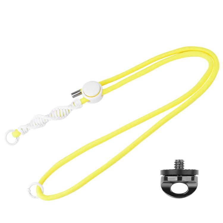 BRDRC Sport Camera Lanyard With 1/4 Inch Screw Anti-Lost Crossbody Lanyard(Yellow Rope White Knot) - Camera Strap by BRDRC | Online Shopping UK | buy2fix