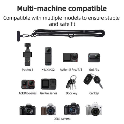 BRDRC Sport Camera Lanyard With 1/4 inch Screw Anti-Lost Crossbody Rope Accessory(Black) - Camera Strap by BRDRC | Online Shopping UK | buy2fix