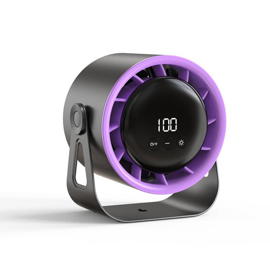 100-Gear High-Speed Circulating Fan Rechargeable Desktop Digital Display Turbo Wall-Mounted Fan, Style: Gray - Electric Fans by buy2fix | Online Shopping UK | buy2fix