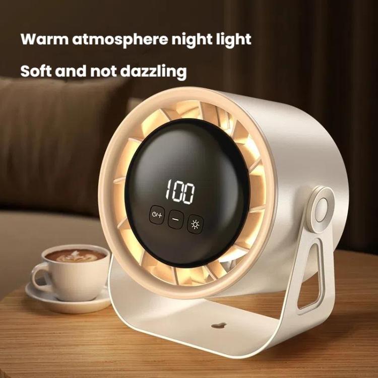 100-Gear High-Speed Circulating Fan Rechargeable Desktop Digital Display Turbo Wall-Mounted Fan, Style: Clip White - Electric Fans by buy2fix | Online Shopping UK | buy2fix