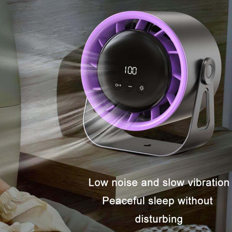 100-Gear High-Speed Circulating Fan Rechargeable Desktop Digital Display Turbo Wall-Mounted Fan, Style: Clip Gray - Electric Fans by buy2fix | Online Shopping UK | buy2fix