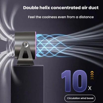 100-Gear High-Speed Circulating Fan Rechargeable Desktop Digital Display Turbo Wall-Mounted Fan, Style: Clip Gray - Electric Fans by buy2fix | Online Shopping UK | buy2fix