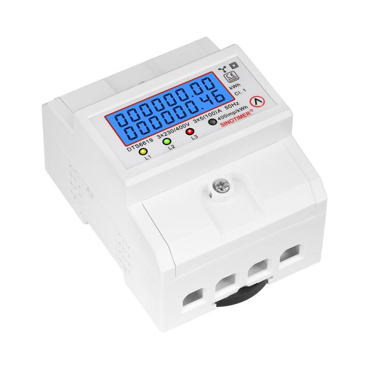 SINOTIMER DTS6619-046 100A 380V AC 3-phase 4 Wire Energy Meter Temporary Power Can Be Reset Din Rail Mounted - Energy Saving Timer Socket by SINOTIMER | Online Shopping UK | buy2fix