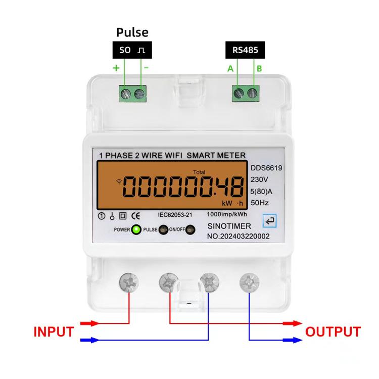 SINOTIMER DDS6619-048 80A With Switch Single-phase Tuya WiFi Energy Meter AC 220V - Energy Saving Timer Socket by SINOTIMER | Online Shopping UK | buy2fix