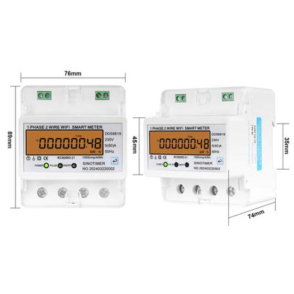 SINOTIMER DDS6619-048 80A With Switch Single-phase Tuya WiFi Energy Meter AC 220V - Energy Saving Timer Socket by SINOTIMER | Online Shopping UK | buy2fix