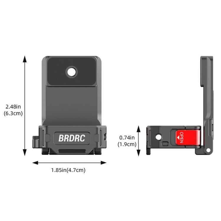 For DJI OSMO Pocket 3 BRDRC PO3005 Multi-functional Magnetic Base Expansion Back Clip Holder Adapter Bezel Accessory(Tarnish) - Mount & Holder by BRDRC | Online Shopping UK | buy2fix