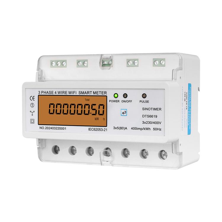 SINOTIMER DTS6619-050 80A With Switch 3-phase Tuya WiFi Energy Meter AC 380V - Energy Saving Timer Socket by SINOTIMER | Online Shopping UK | buy2fix