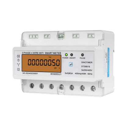 SINOTIMER DTS6619-050 80A With Switch 3-phase Tuya WiFi Energy Meter AC 380V - Energy Saving Timer Socket by SINOTIMER | Online Shopping UK | buy2fix